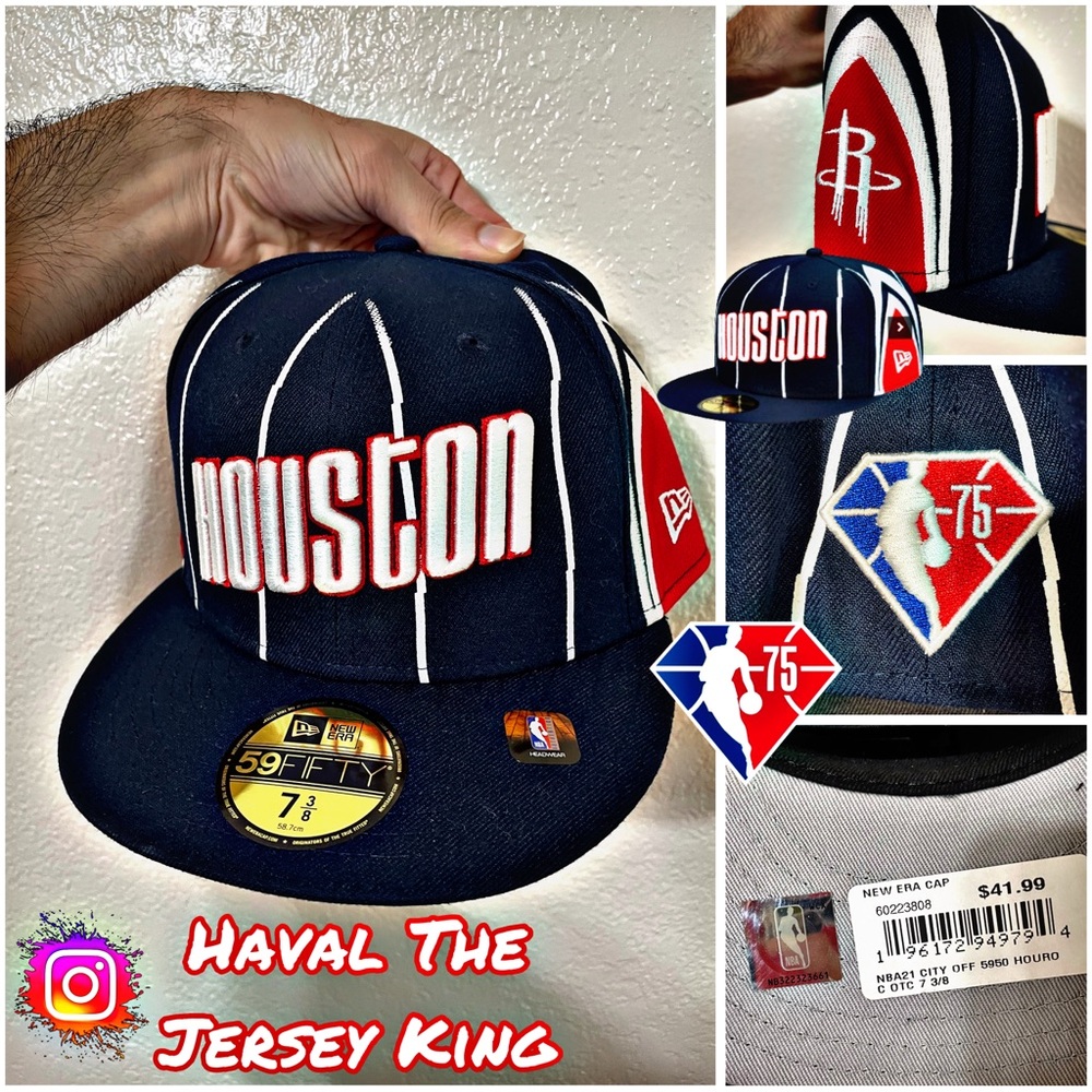 Men's Houston Rockets New Era Navy 2021/22 City Edition Official 59FIFTY Hat